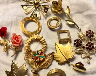 Goldtone Brooches ( modern and vintage)