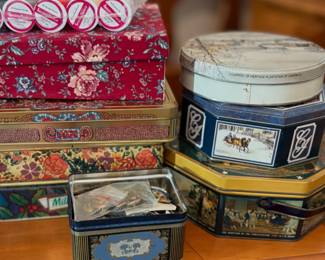 Tins of Sewing Notions