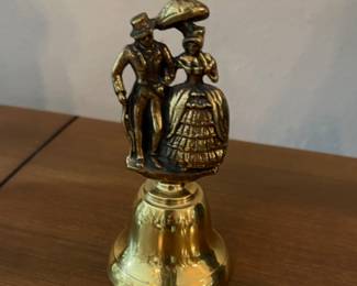 vintage brass hand held Lady And Man Bell made in England