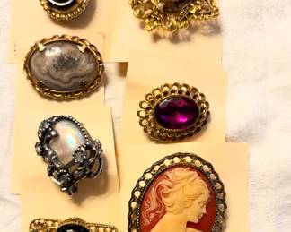 Vintage Cameo and Cameo Brooches