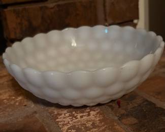 Anchor Hocking Bubble Milk Glass Bowl