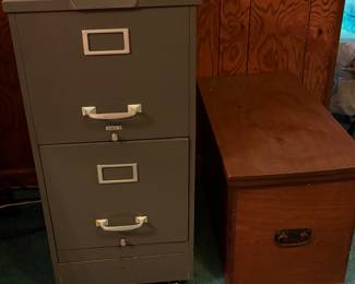 File Cabinet and vintage maple Storage chest