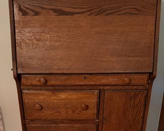 Antique Secretary Maple Drop Front Desk