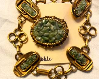 Vintage Pebble Bracelet and Brooch