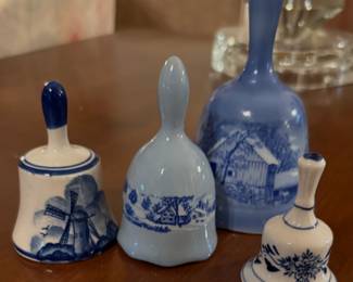 Vintage Currier & Ives & Delft Holland Bells