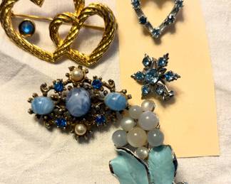 Blue colored Vintage Brooches