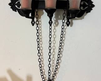 Wrought Iron Wall Sconce Candle Holders