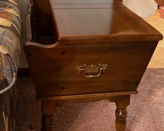 Vintage Dough Box Accent Side End Table With Magazine Rack
Mid Century