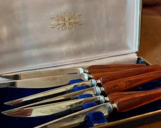 Vintage Burns Stainless Steel Knife Set
