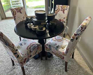 5 pc. dining table with slipcovered chairs - located in lower level