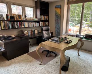 Office leather desk and office chair