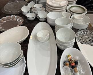 white kitchen dishes