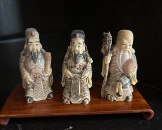 3 vintage Asian figures