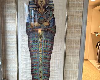Large painted King Tut framed