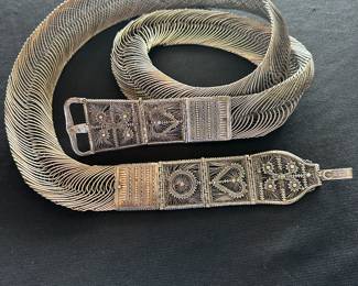 Sterling silver belt XL
