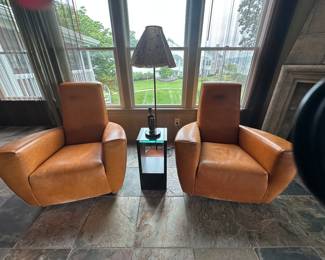 vintage 1070's Gerard Van Den Berg Leather chairs