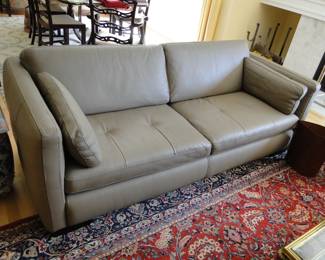 Taupe leather sofa 84x37x15 1/2