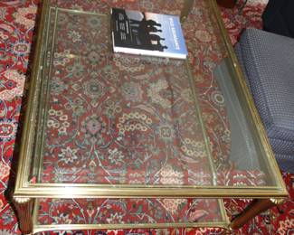 Brass and glass coffee table 32x50 1/2