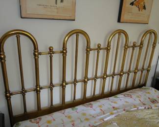 King Headboard gold painted wood