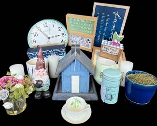 Clock, Decor, Garden Gnome