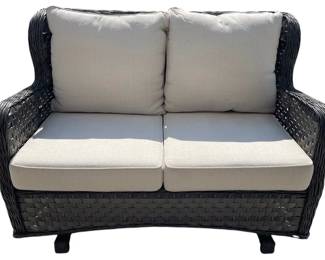 FauxWicker Rocking Loveseat