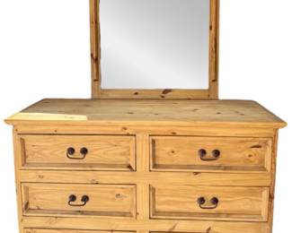 Rustic Pine Dresser W Mirror