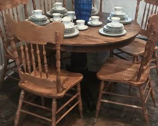 Wood table 6 chairs