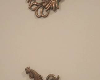 Brass fighting roosters