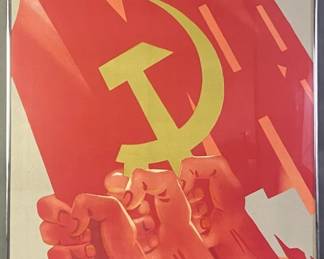Soviet Propaganda Poster Framed 1985