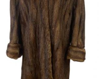 Vintage Mid Calf Length Beaver Fur Coat