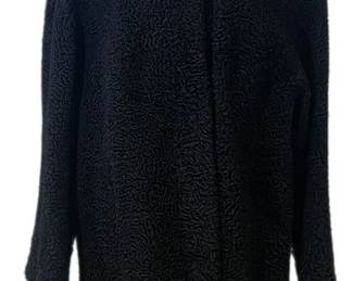 Vintage Lamb Skin Wool Coat with Fur Collar
