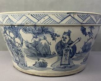 Blue & White Pottery Planter 7 Sages Bamboo Grove