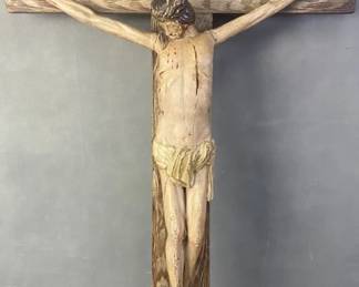 Vintage Wood & Plaster Crucifix
