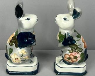 Andrea by Sadek Porcelain Rabbit Bookends