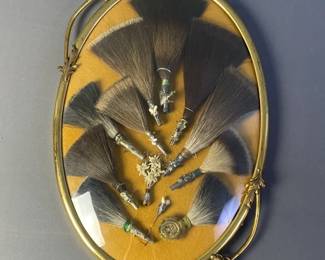 Antique Gamsbart Display Framed