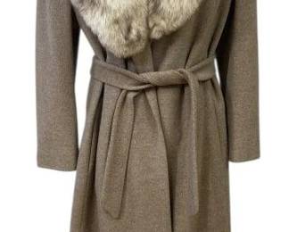 Vintage Cashmere Coat with Fur Collar