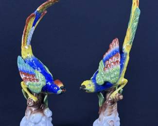 Porcelain Birds of Paradise Statues Chelsea House