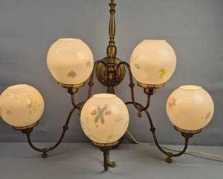 Vintage Gold Tone 5 Arm Wall Sconce Lamp