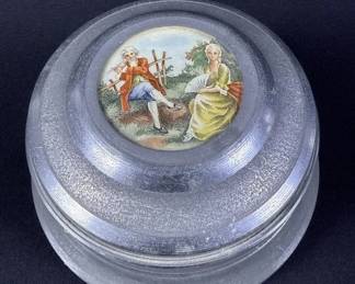Vintage Aluminum Musical Powder Box