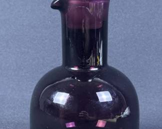 Vintage Red Glass Decanter With Stopper