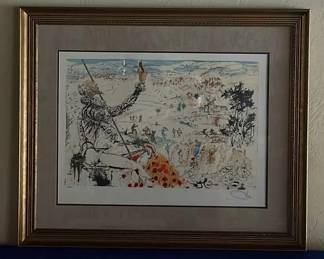 Don Quixote The Windmill Signed Numbered by Salvador Dali