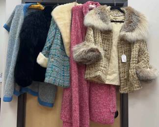 Vintage Sweaters Fur Trimmed Coats