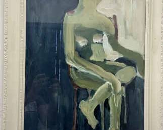 Seated Green Figure By Anne Seltzer