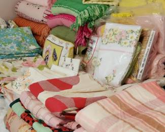 Vintage sheets, towels and blankets