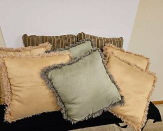 Tan Green Throw Pillows 