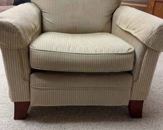 Tan Striped Recliner 