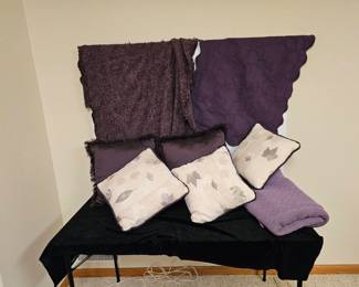 Wine Colored Pillows, Sham, Coverlet Lap Blanket