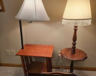 Two Lamp Stands Magazine Rack 