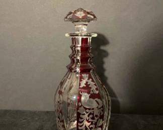 Ruby Red Whiskey Decanter 