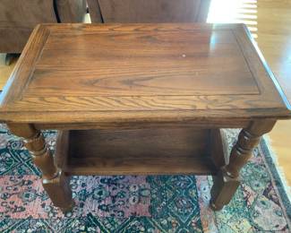 Wood End Table with Magazine Rack